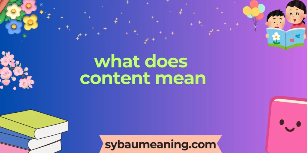 what does content mean