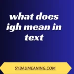 what does igh mean in text