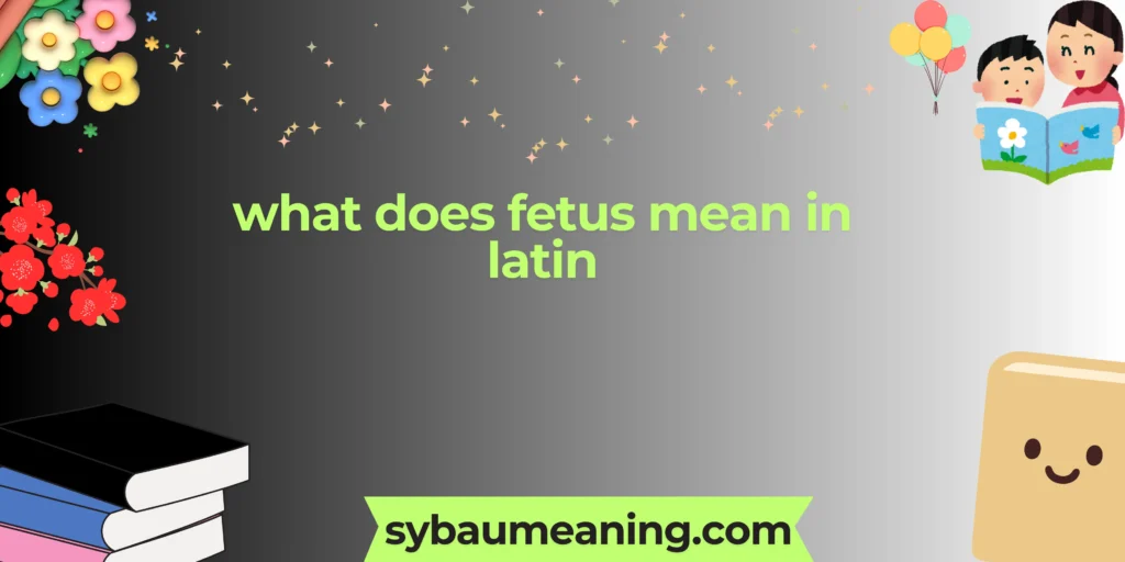what does fetus mean in latin