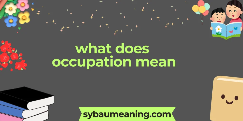 what does occupation mean