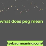 what does peg mean