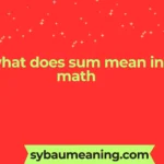 what does sum mean in math