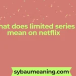 what does limited series mean on netflix