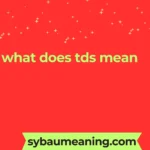 what does tds mean