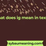 what does ig mean in text