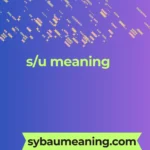 s/u meaning