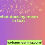 what does hy mean in text